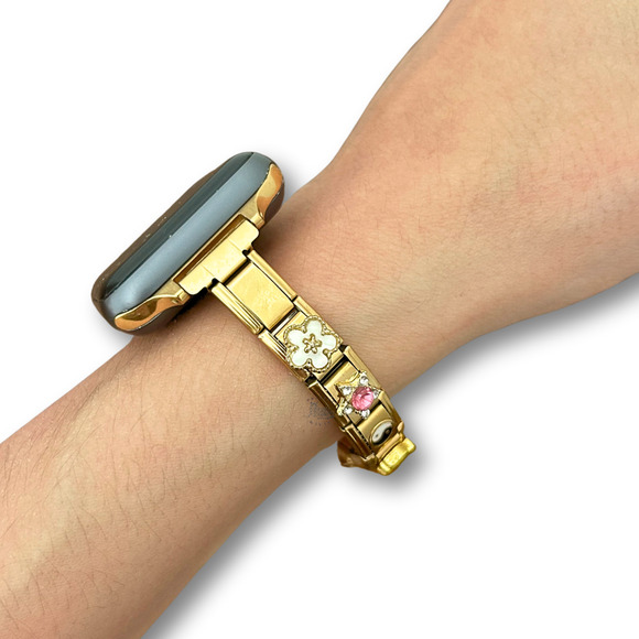 Italian Charm Bracelet Band Compatible with Smart Watch Feminine Style Gold - Picture 3 of 5